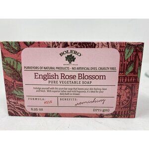 Bolero Plant Based Bath Bar Soap English Rose Blossom Scent 6.25 oz Made in USA